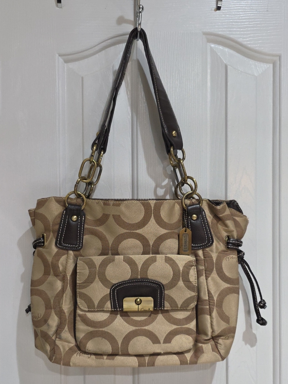Coach Vintage Y2K Kristin Beige Signature Canvas Shoulder Bag No L0969-14915